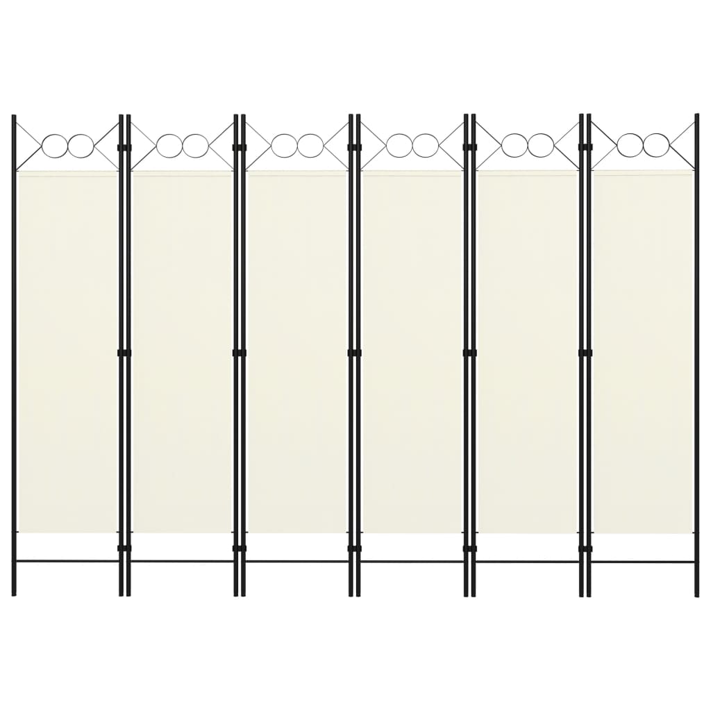 6-Paneelinen tilanjakaja kermanvalkoinen 240x180 cm - Sisustajankoti.fi