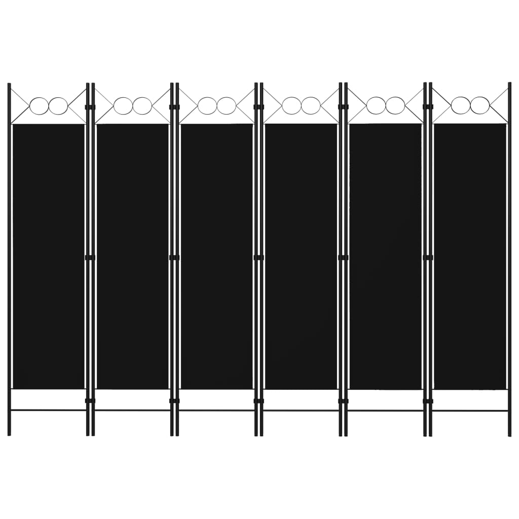 6-Paneelinen tilanjakaja 240x180 cm musta - Sisustajankoti.fi