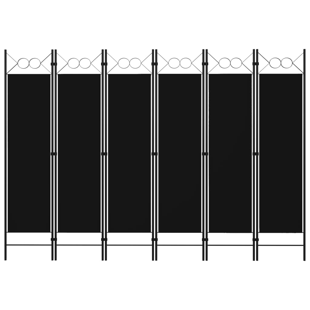 6-Paneelinen tilanjakaja 240x180 cm musta - Sisustajankoti.fi