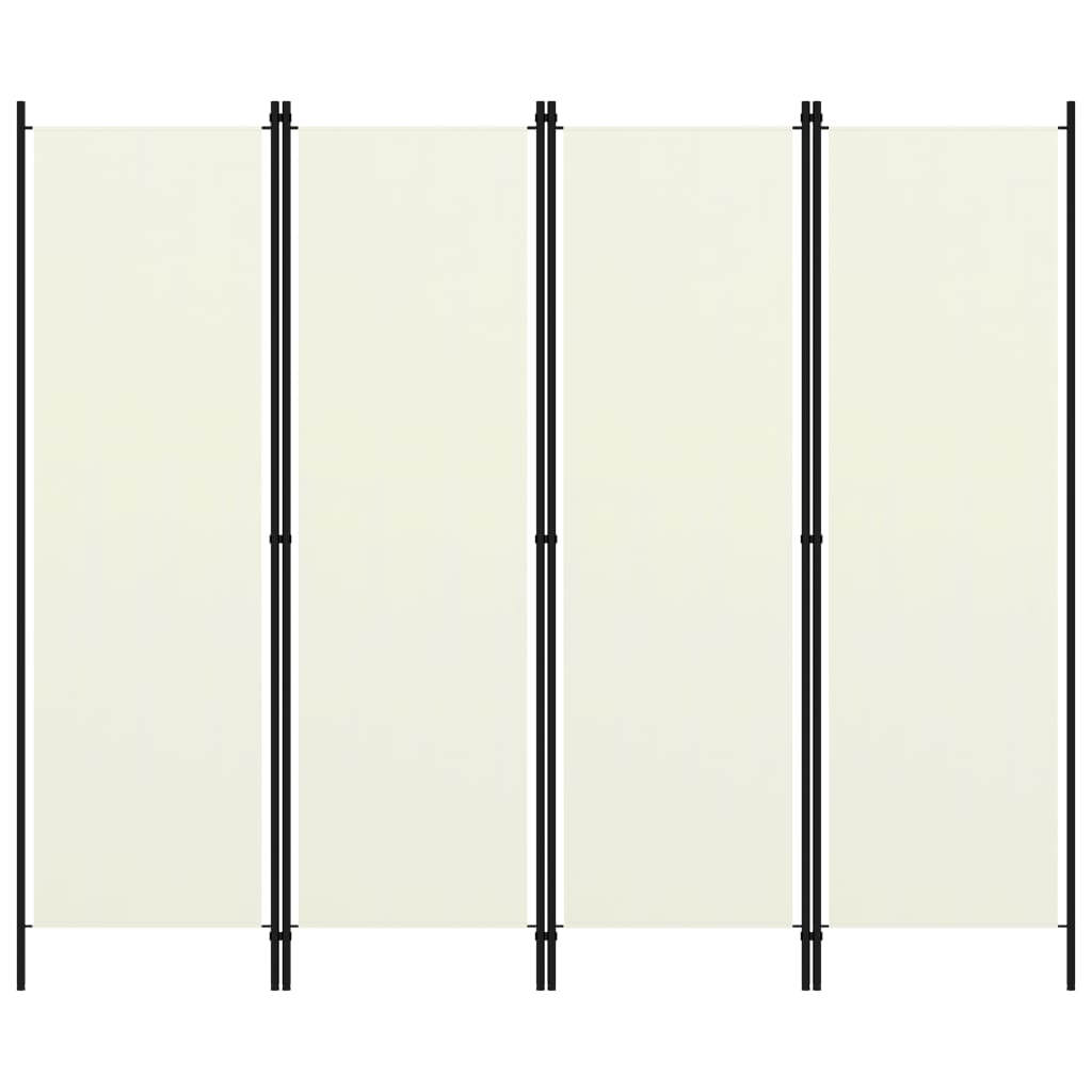 4-paneelinen tilanjakaja kermanvalkoinen 200x180 cm - Sisustajankoti.fi