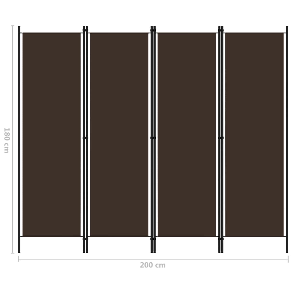 4-paneelinen tilanjakaja ruskea 200x180 cm - Sisustajankoti.fi