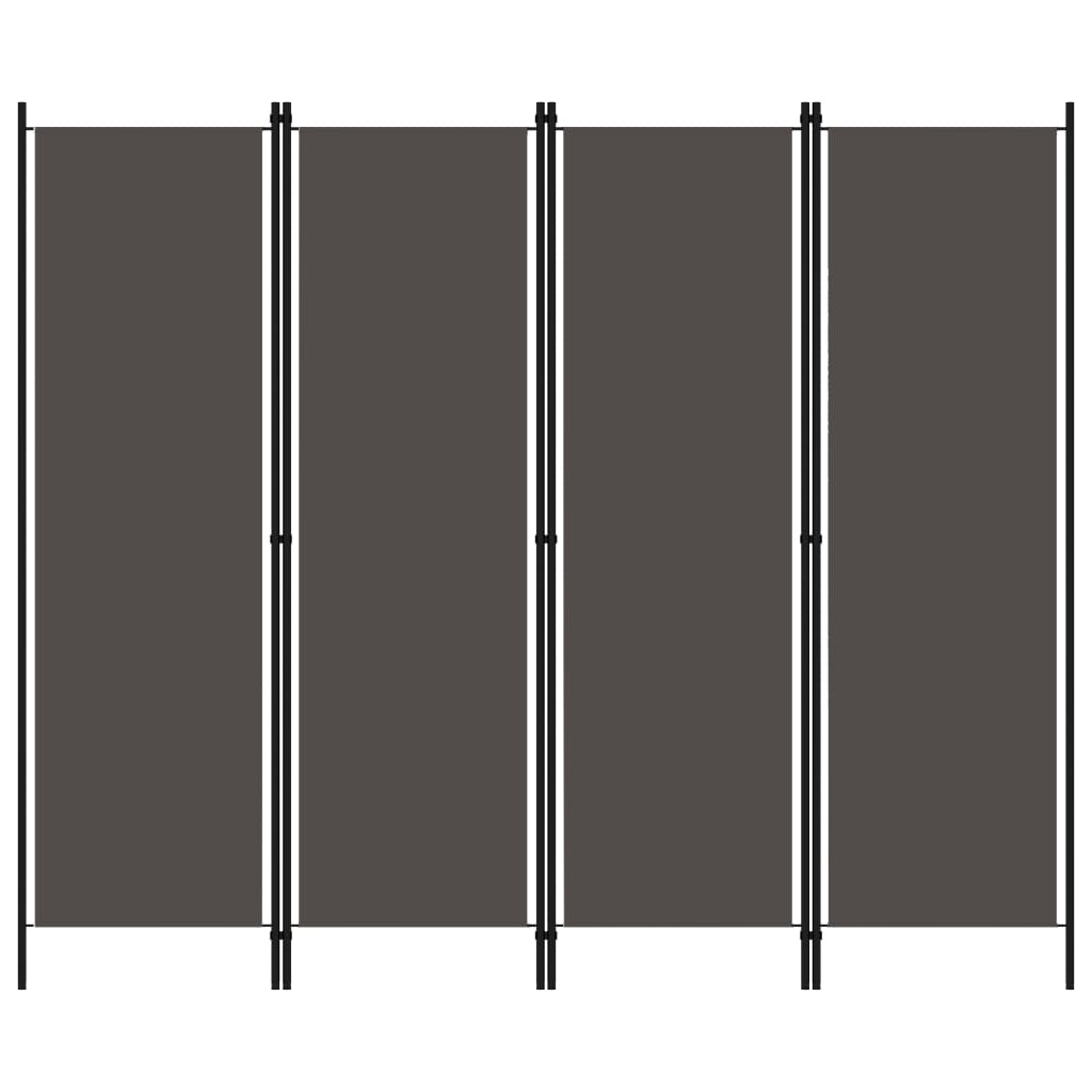 4-paneelinen tilanjakaja antrasiitti 200x180 cm - Sisustajankoti.fi