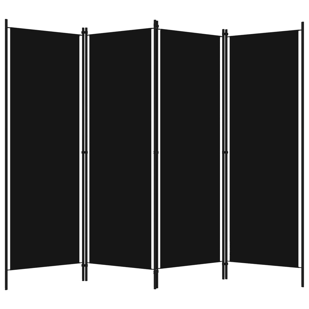 4-paneelinen tilanjakaja musta 200x180 cm - Sisustajankoti.fi