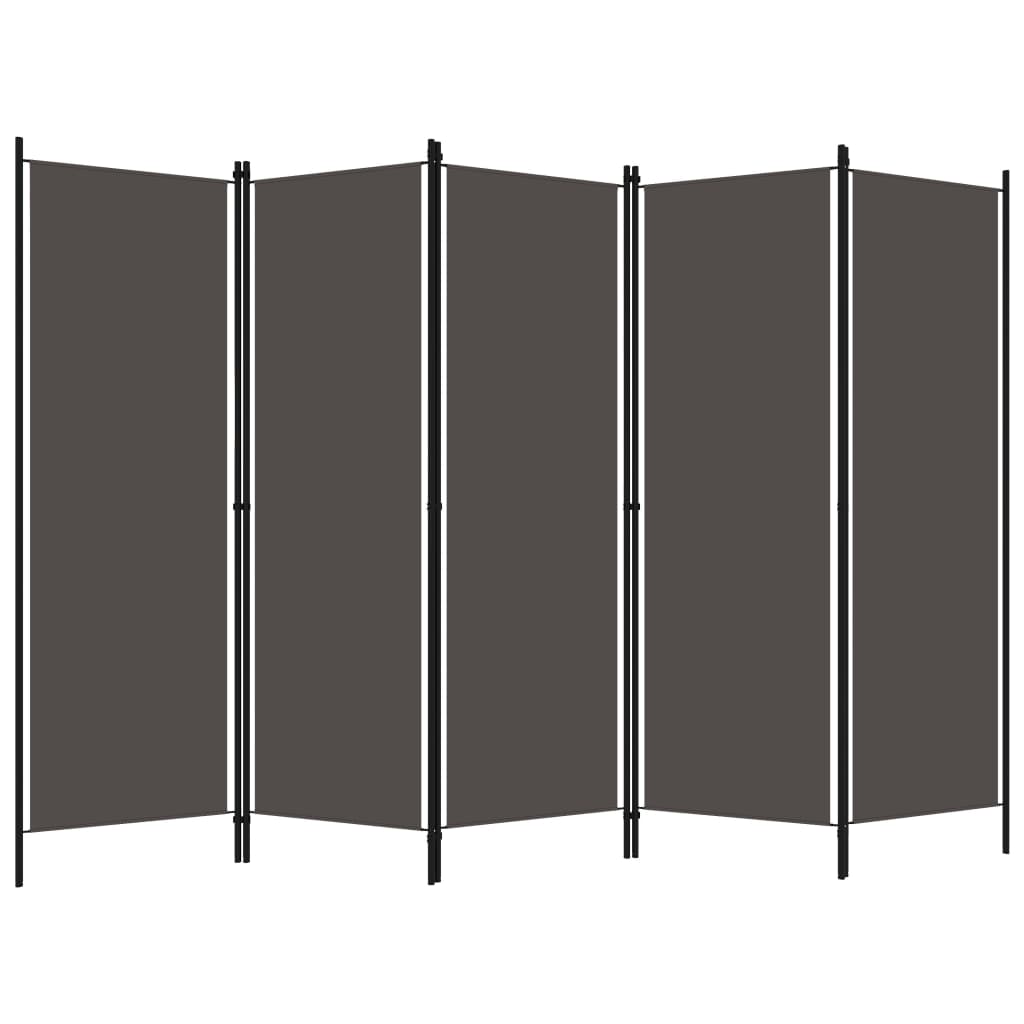 5-paneelinen tilanjakaja antrasiitti 250x180 cm - Sisustajankoti.fi