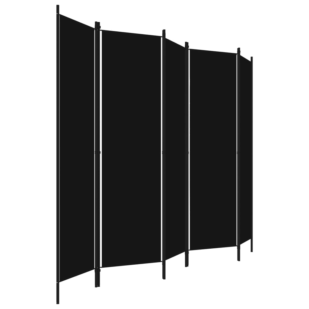 5-paneelinen tilanjakaja musta 250x180 cm - Sisustajankoti.fi