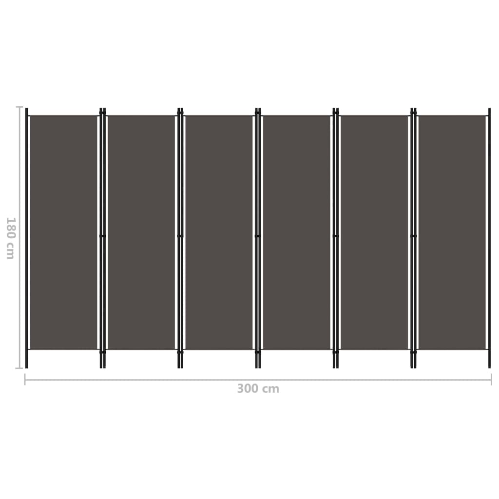 6-paneelinen tilanjakaja antrasiitti 300x180 cm - Sisustajankoti.fi