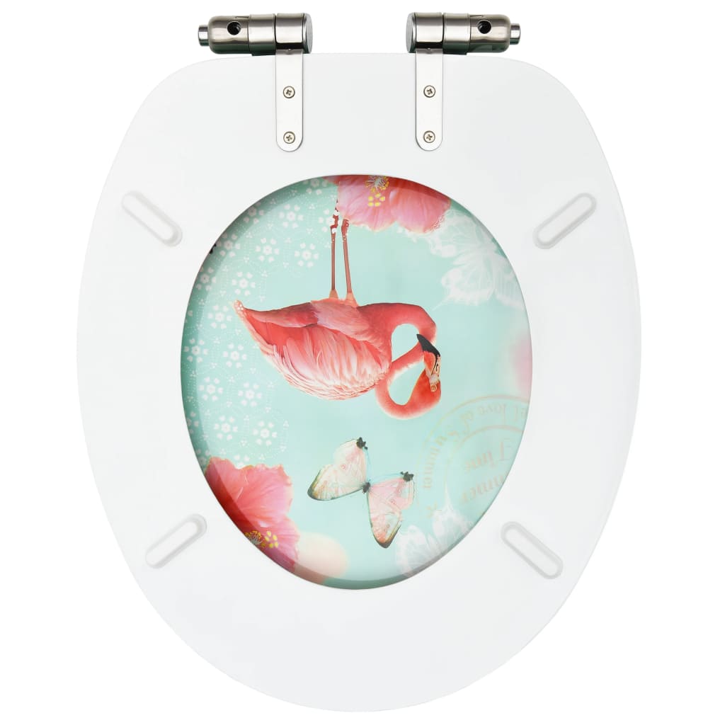 WC-istuin soft close -kannella MDF flamingokuosi - Sisustajankoti.fi