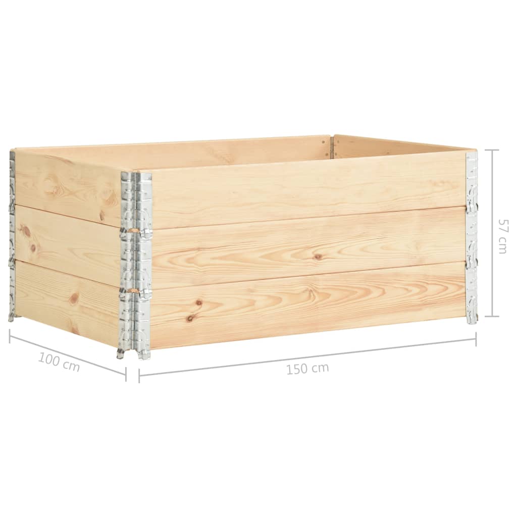 Korotetut kukkalaatikot 3 kpl 100x150 cm täysi mänty - Sisustajankoti.fi