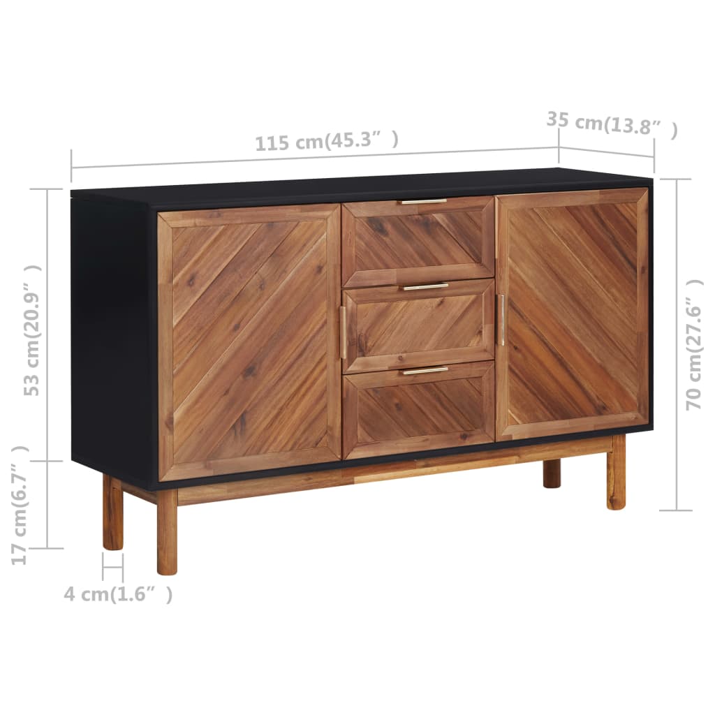 Senkki 115x35x70 cm täysi akaasiapuu ja MDF - Sisustajankoti.fi