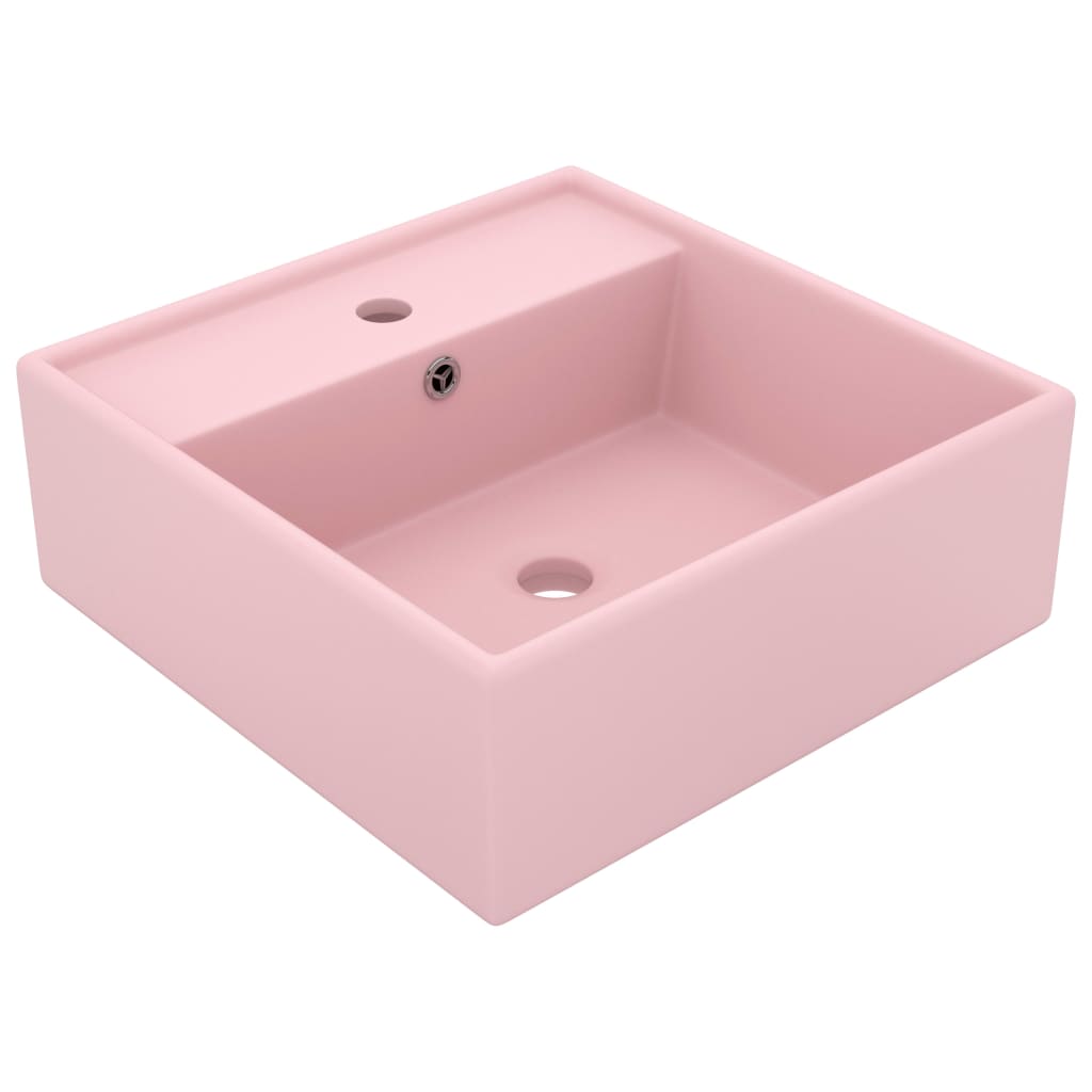 Ylellinen pesuallas ylivuotoaukolla pinkki 41x41 cm keraami - Sisustajankoti.fi