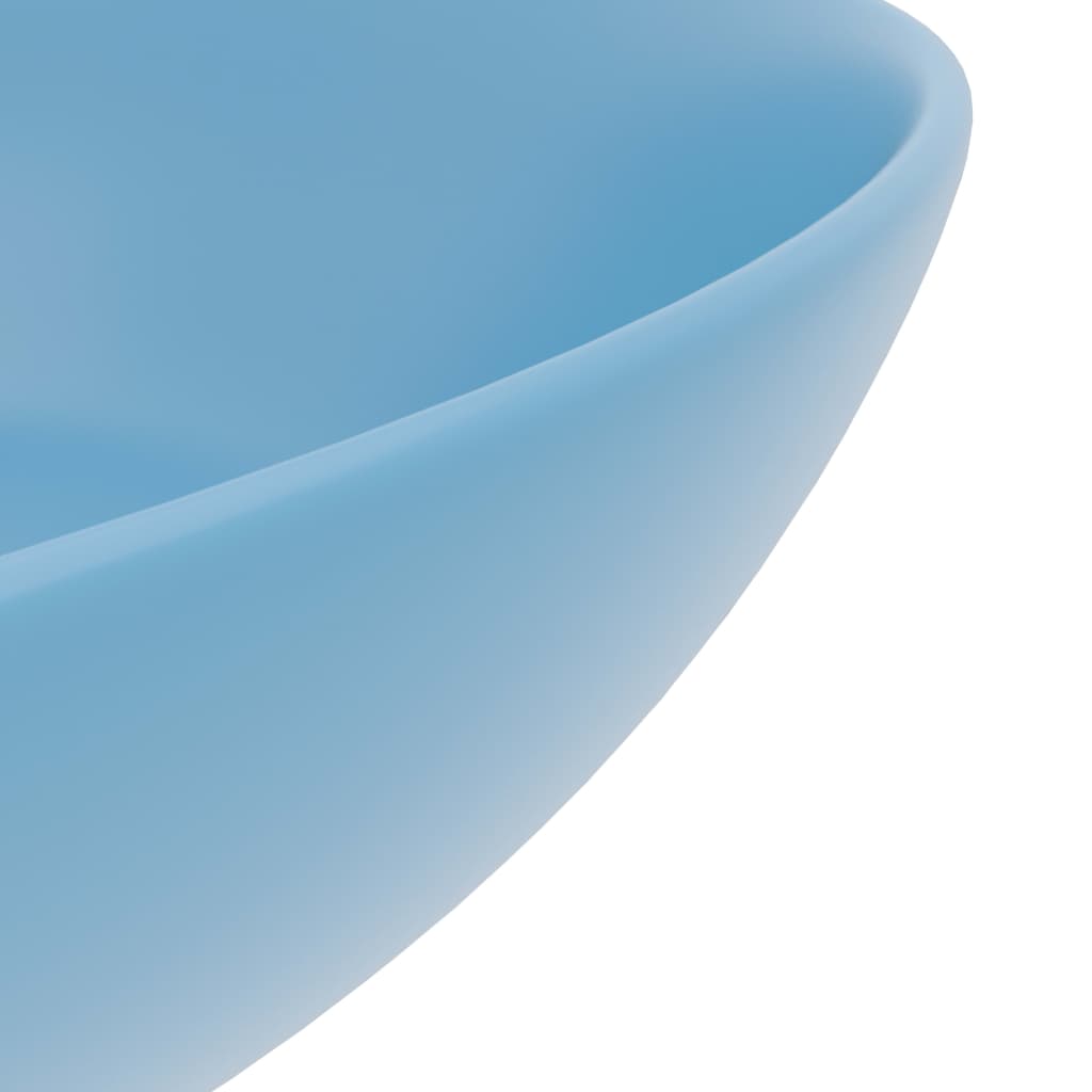 Kylpyhuoneen pesuallas keraaminen vaaleansininen pyöreä - Sisustajankoti.fi