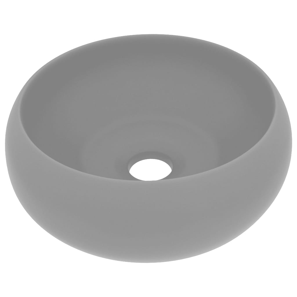 Ylellinen pesuallas pyöreä matta vaaleanharmaa 40x15 cm keraami - Sisustajankoti.fi