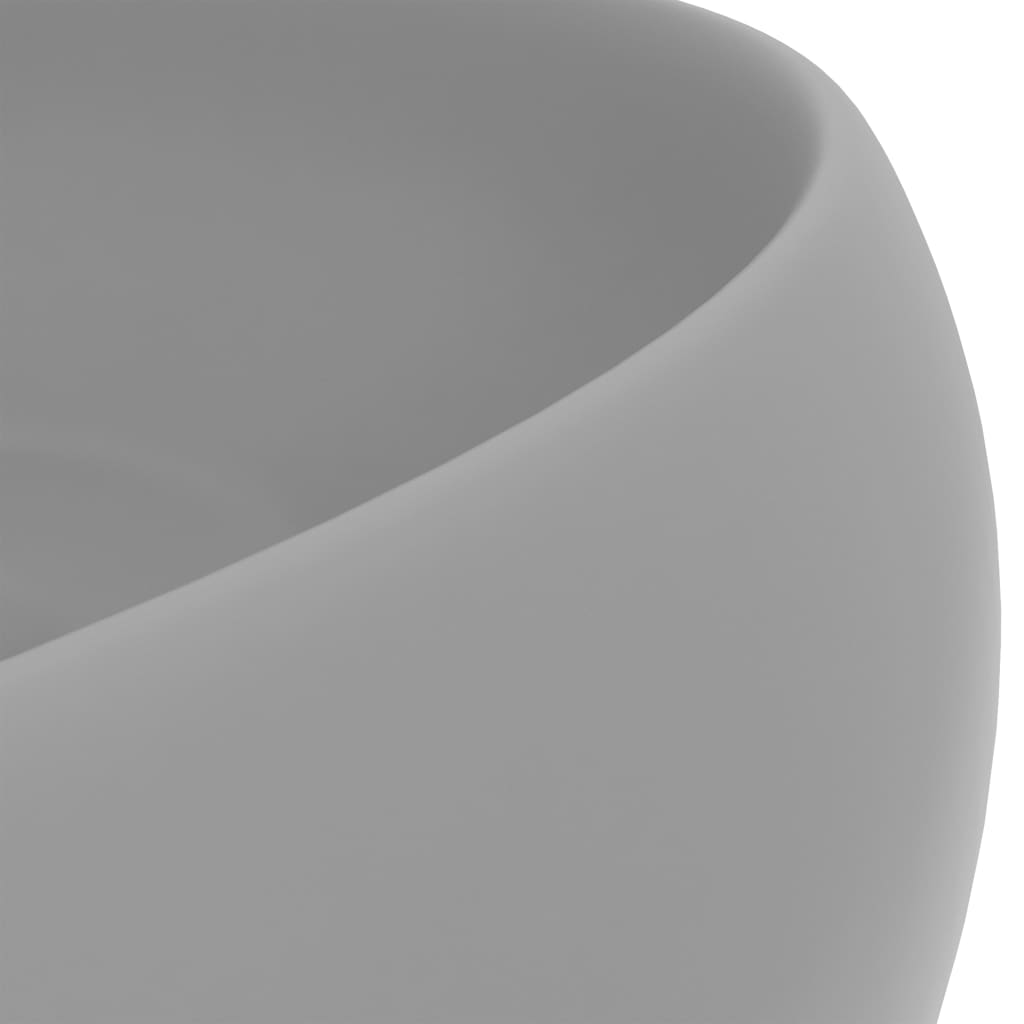 Ylellinen pesuallas pyöreä matta vaaleanharmaa 40x15 cm keraami - Sisustajankoti.fi