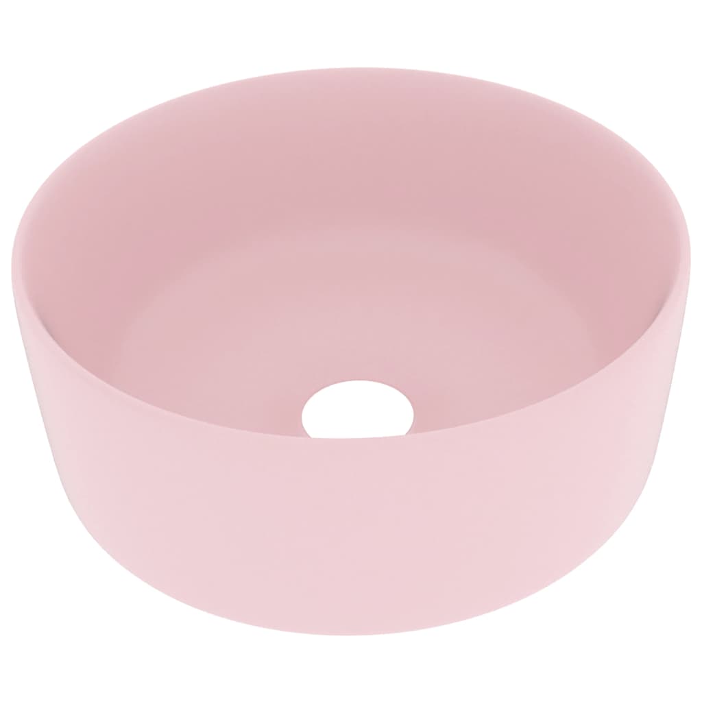Ylellinen pesuallas pyöreä matta pinkki 40x15 cm keraamiikka - Sisustajankoti.fi