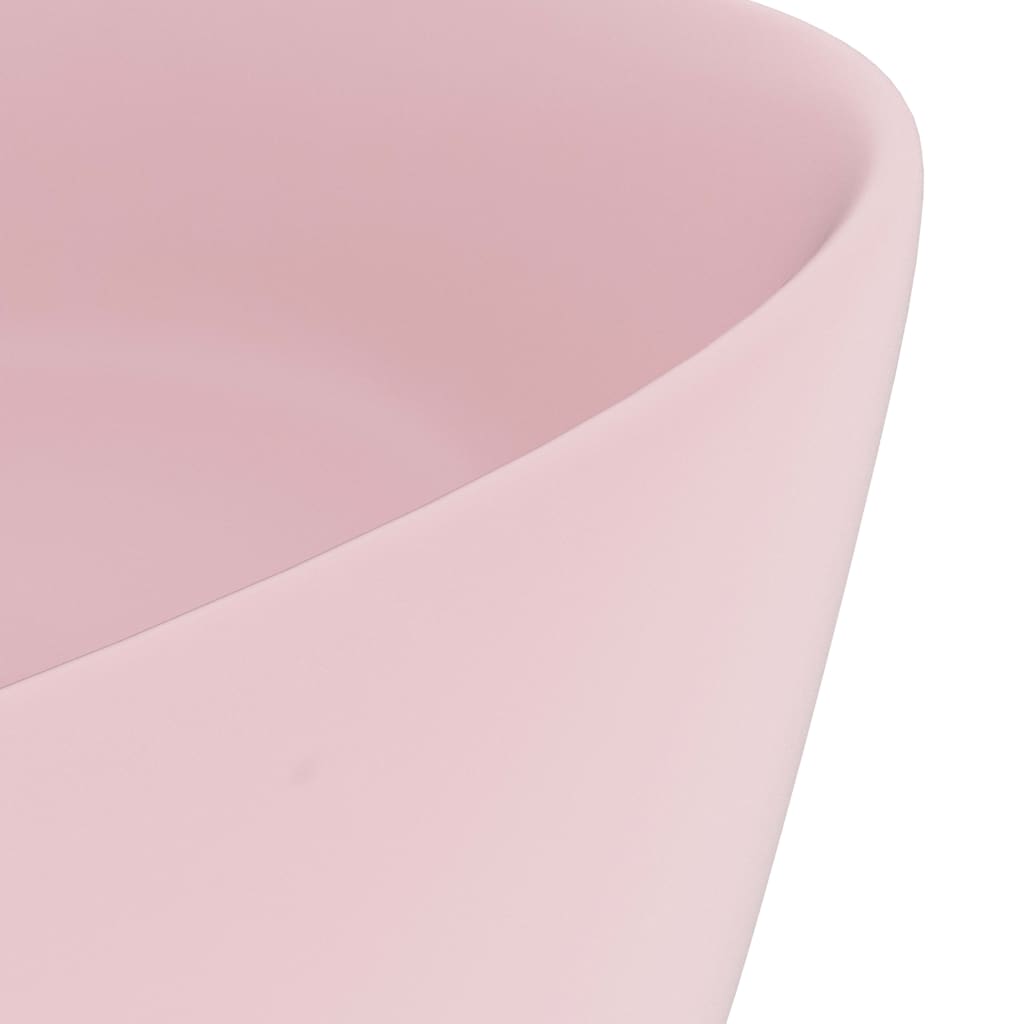 Ylellinen pesuallas pyöreä matta pinkki 40x15 cm keraamiikka - Sisustajankoti.fi