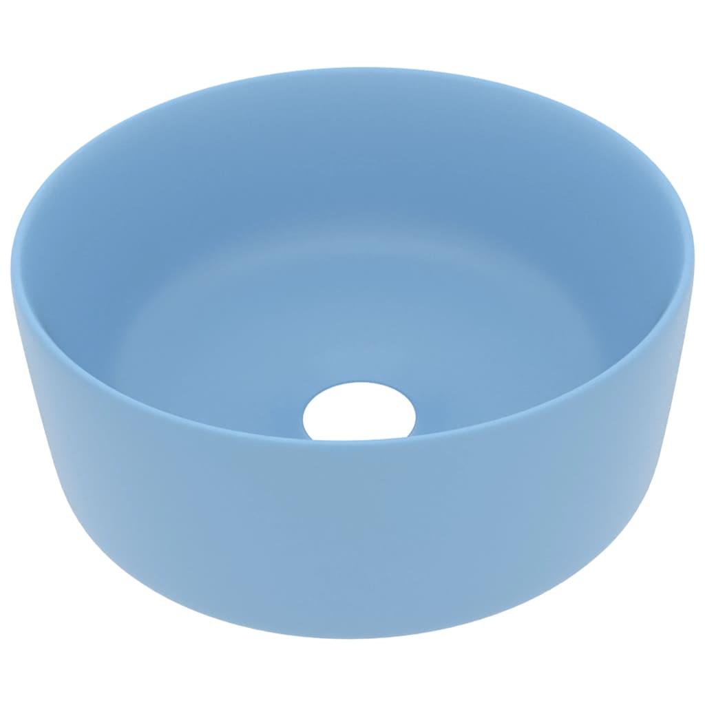 Ylellinen pesuallas pyöreä matta vaaleansininen 40x15cm keraami - Sisustajankoti.fi