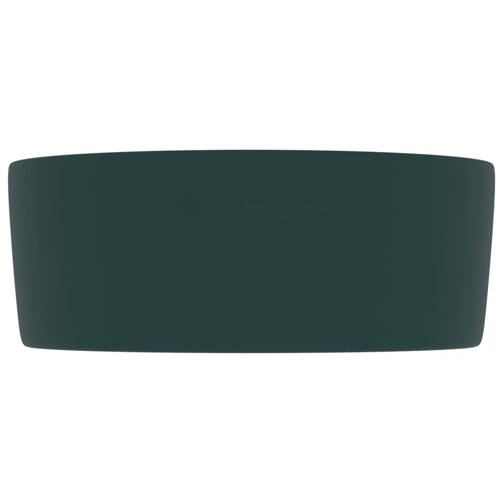 Ylellinen pesuallas pyöreä matta tummanvihreä 40x15 cm keraami - Sisustajankoti.fi