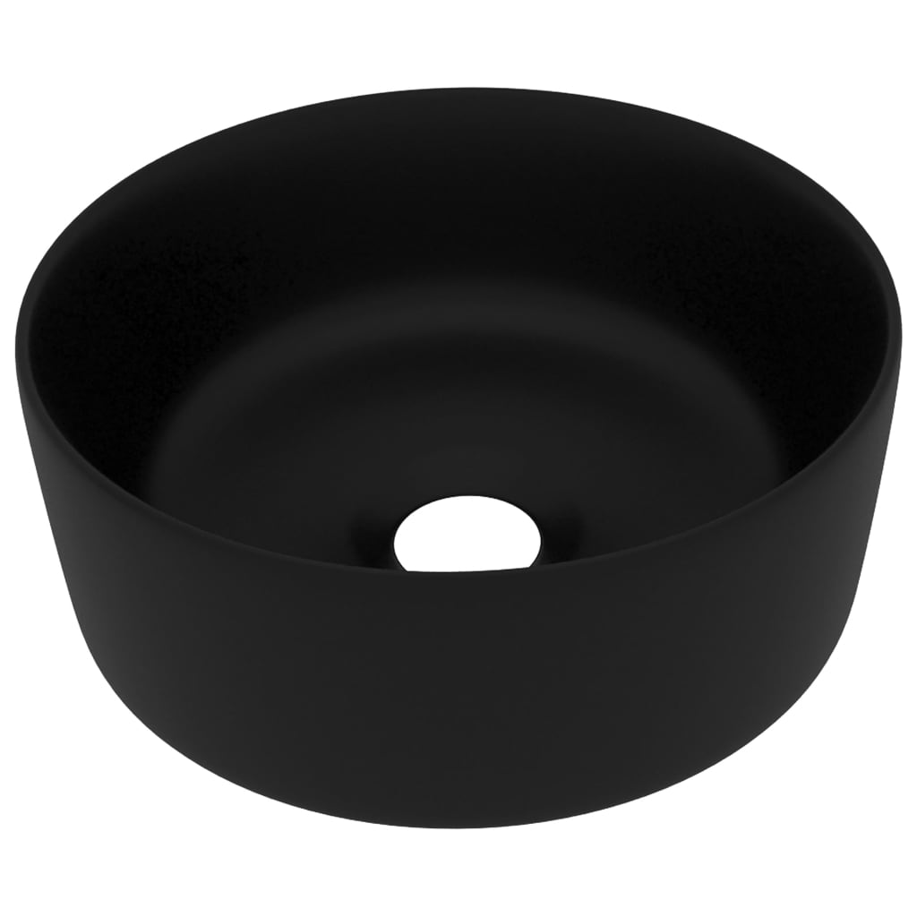 Ylellinen pesuallas pyöreä matta musta 40x15 cm keraamiikka - Sisustajankoti.fi