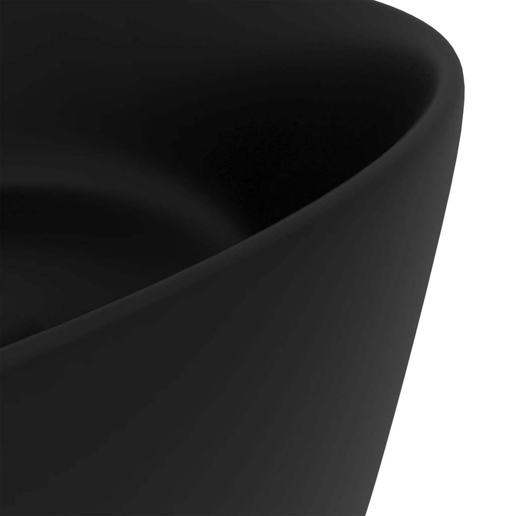 Ylellinen pesuallas pyöreä matta musta 40x15 cm keraamiikka - Sisustajankoti.fi