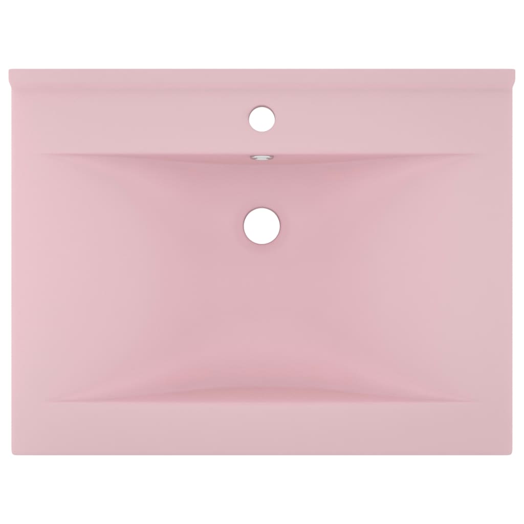 Ylellinen pesuallas hanareiällä matta pinkki 60x46 cm keraami - Sisustajankoti.fi