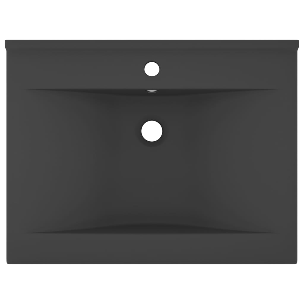 Ylellinen pesuallas hanareiällä tummanharmaa 60x46 cm keraami - Sisustajankoti.fi