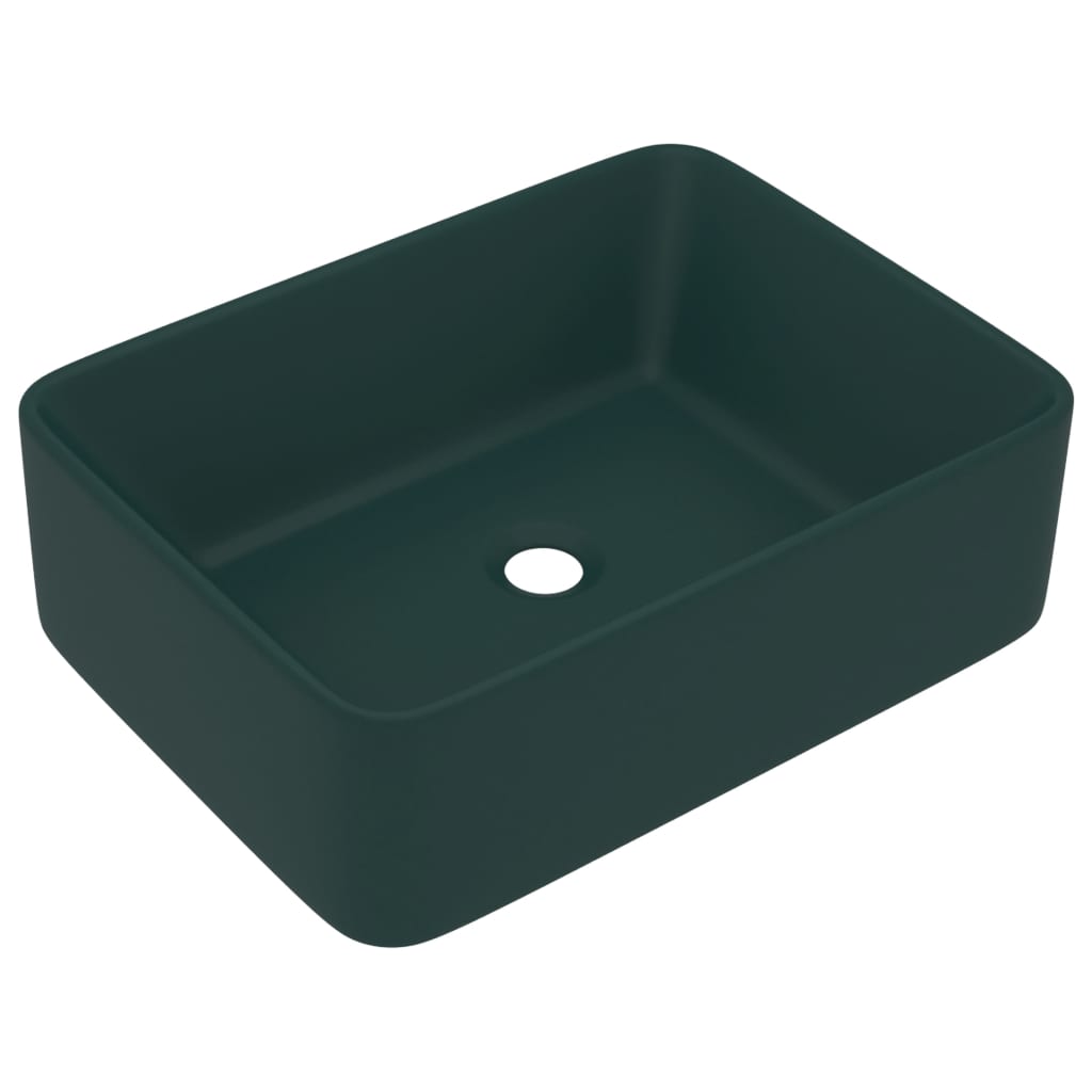 Ylellinen pesuallas matta tummanvihreä 41x30x12 cm keraaminen - Sisustajankoti.fi
