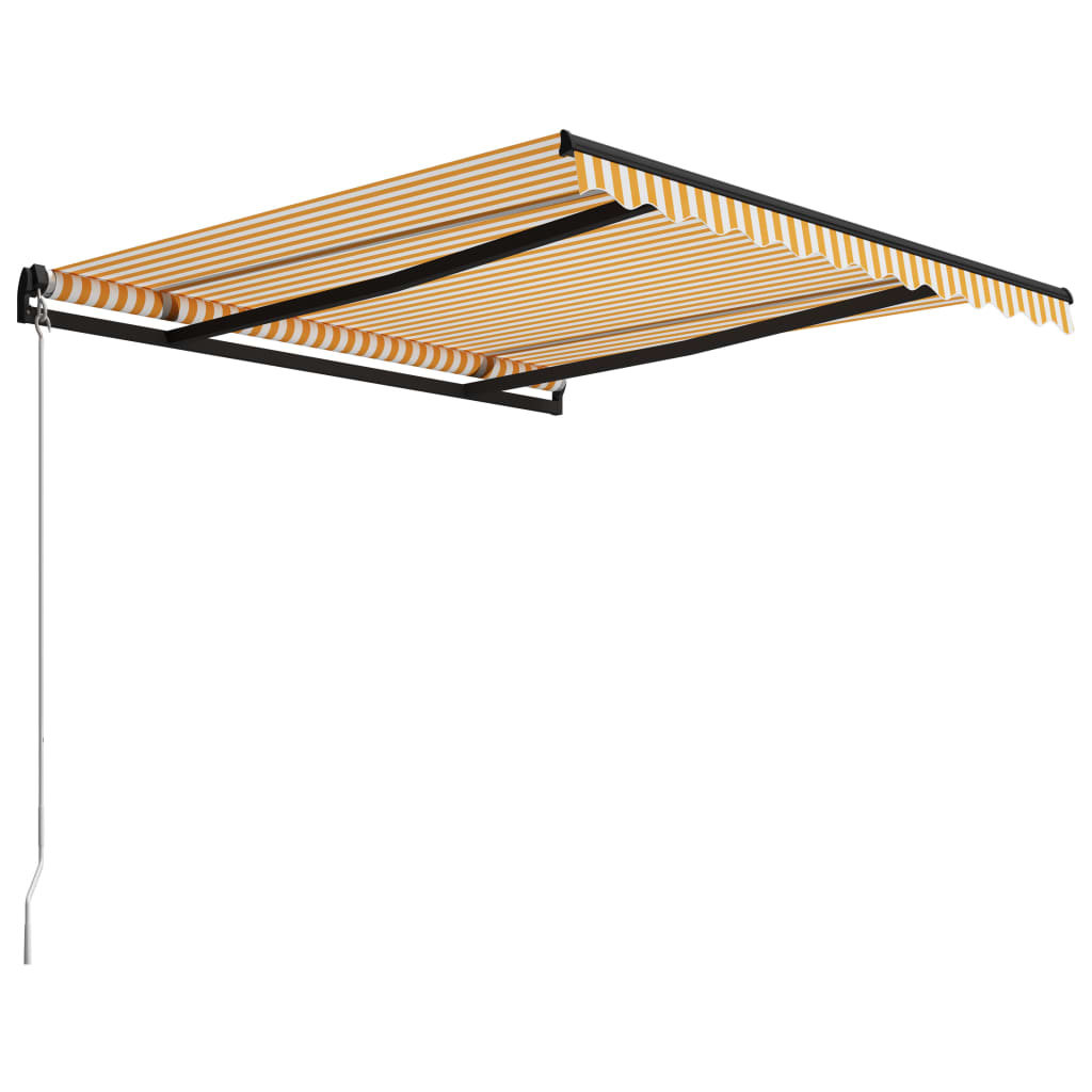 Manuaalisesti sisäänkelattava markiisi 300x250cm keltavalkoinen - Sisustajankoti.fi
