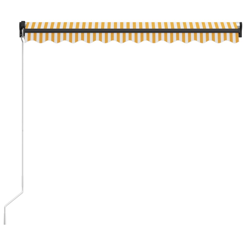 Manuaalisesti sisäänkelattava markiisi 300x250cm keltavalkoinen - Sisustajankoti.fi