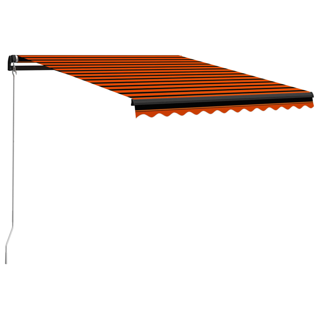 Manuaalisesti sisäänkelattava markiisi 300x250cm oranssi/ruskea - Sisustajankoti.fi