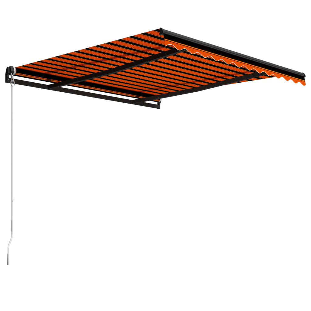 Manuaalisesti sisäänkelattava markiisi 300x250cm oranssi/ruskea - Sisustajankoti.fi