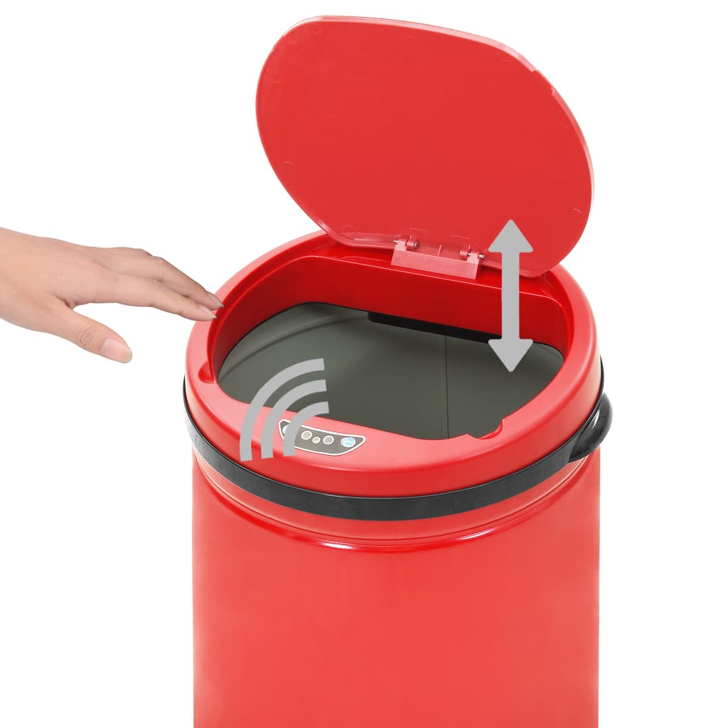Roskakori automaattisella anturilla punainen hiiliteräs 40 l - Sisustajankoti.fi
