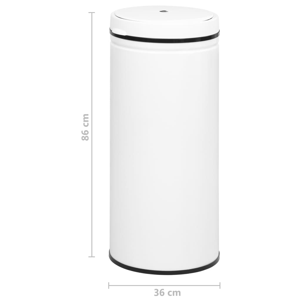 Roskakori automaattisella anturilla valkoinen hiiliteräs 80 l - Sisustajankoti.fi