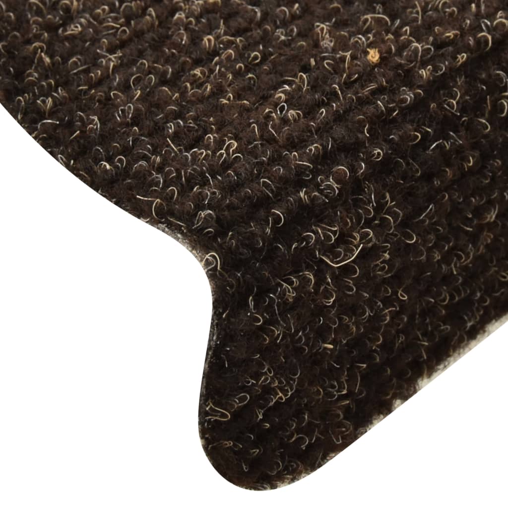 Itsekiinnittyvät porrasmatot 15 kpl tummanruskea 56x17x3 cm - Sisustajankoti.fi