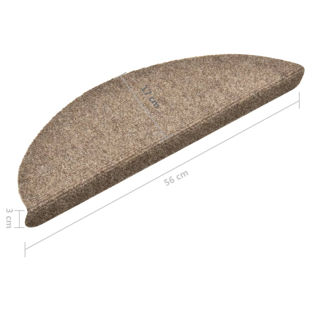 Itsekiinnittyvät porrasmatot 15 kpl kerma 56x17x3 cm neulahuopa - Sisustajankoti.fi