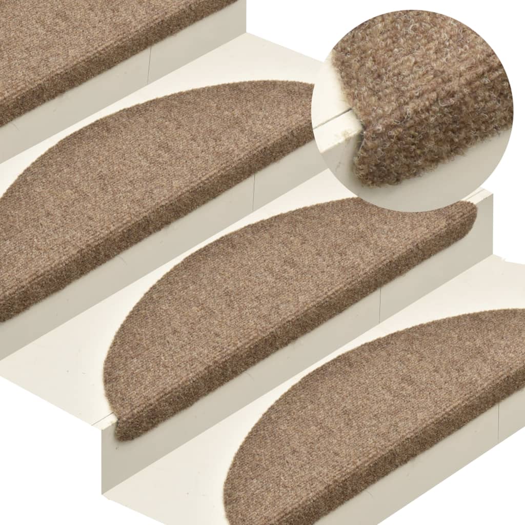 Itsekiinnittyvät porrasmatot 15 kpl kerma 56x17x3 cm neulahuopa - Sisustajankoti.fi