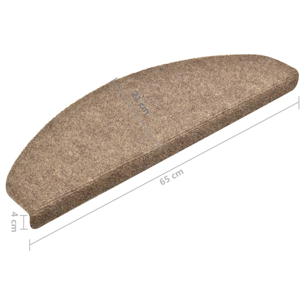Itsekiinnittyvät porrasmatot 15 kpl kerma 65x21x4 cm neulahuopa - Sisustajankoti.fi