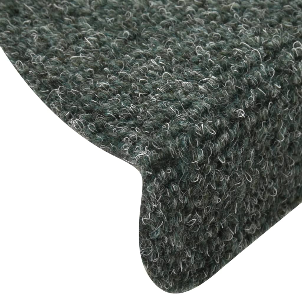 Itsekiinnittyvät porrasmatot 15 kpl vihreä 56x17x3cm neulahuopa - Sisustajankoti.fi