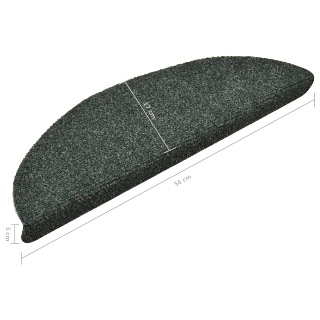 Itsekiinnittyvät porrasmatot 15 kpl vihreä 56x17x3cm neulahuopa - Sisustajankoti.fi