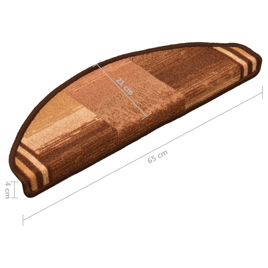 Itsekiinnittyvät porrasmatot 15 kpl ruskea 65x21x4 cm - Sisustajankoti.fi