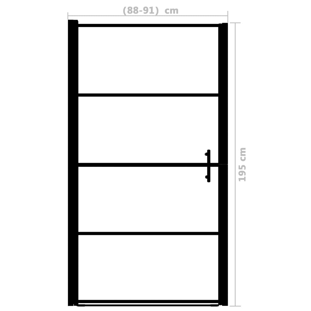 Suihkuovi karkaistu huurrelasi 91x195 cm musta - Sisustajankoti.fi