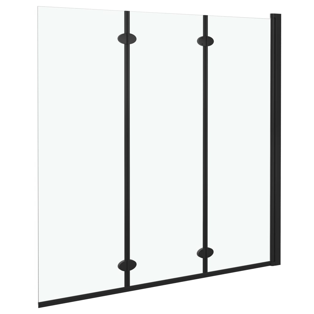Taittuva suihkukaappi 3 paneelia ESG 130x138 cm musta - Sisustajankoti.fi