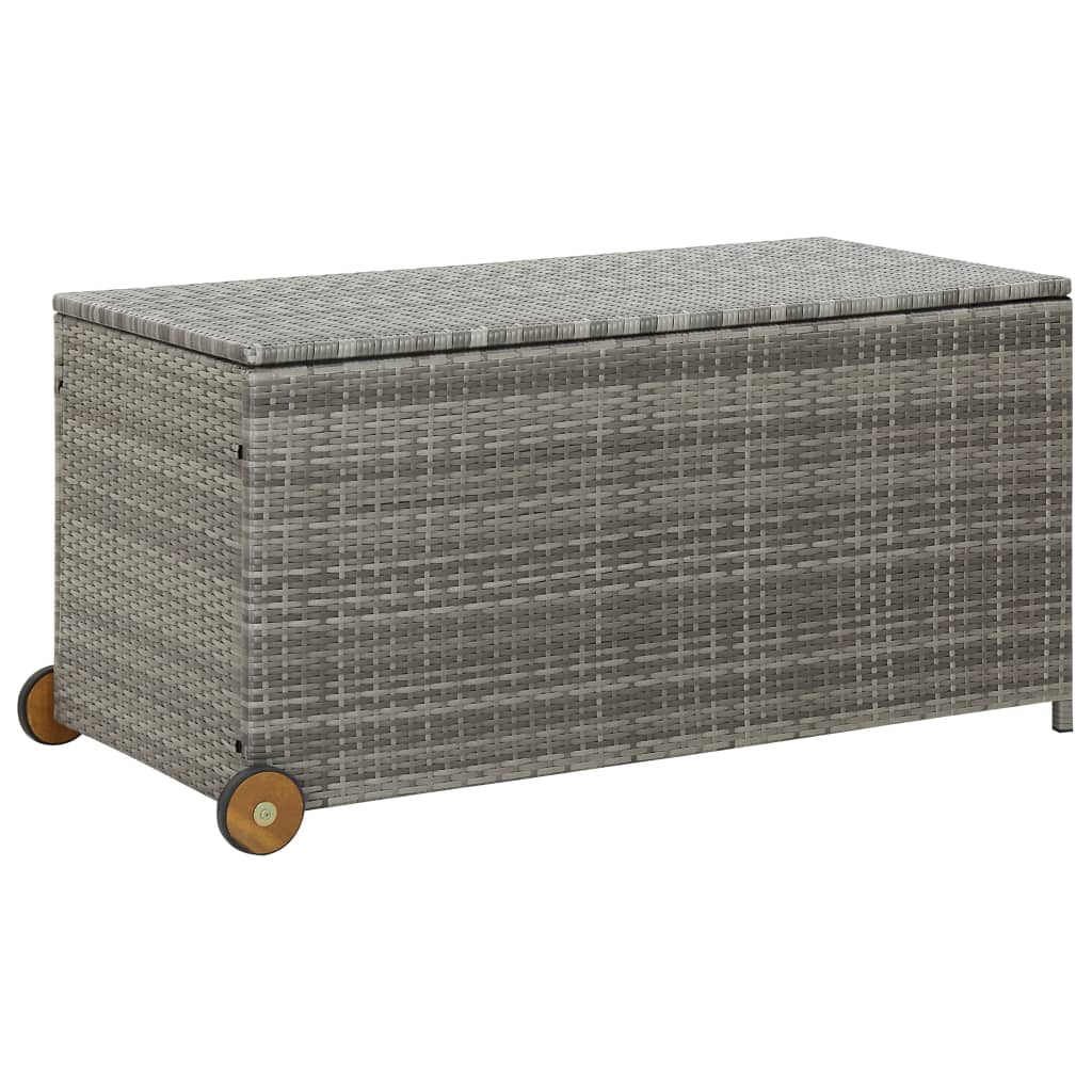 Puutarhan säilytyslaatikko v.harmaa 130x65x115 cm polyrottinki - Sisustajankoti.fi