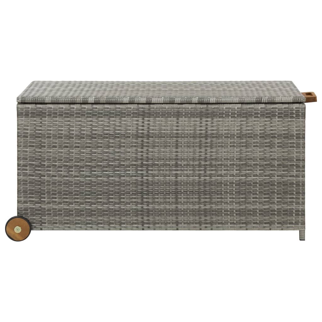 Puutarhan säilytyslaatikko v.harmaa 130x65x115 cm polyrottinki - Sisustajankoti.fi