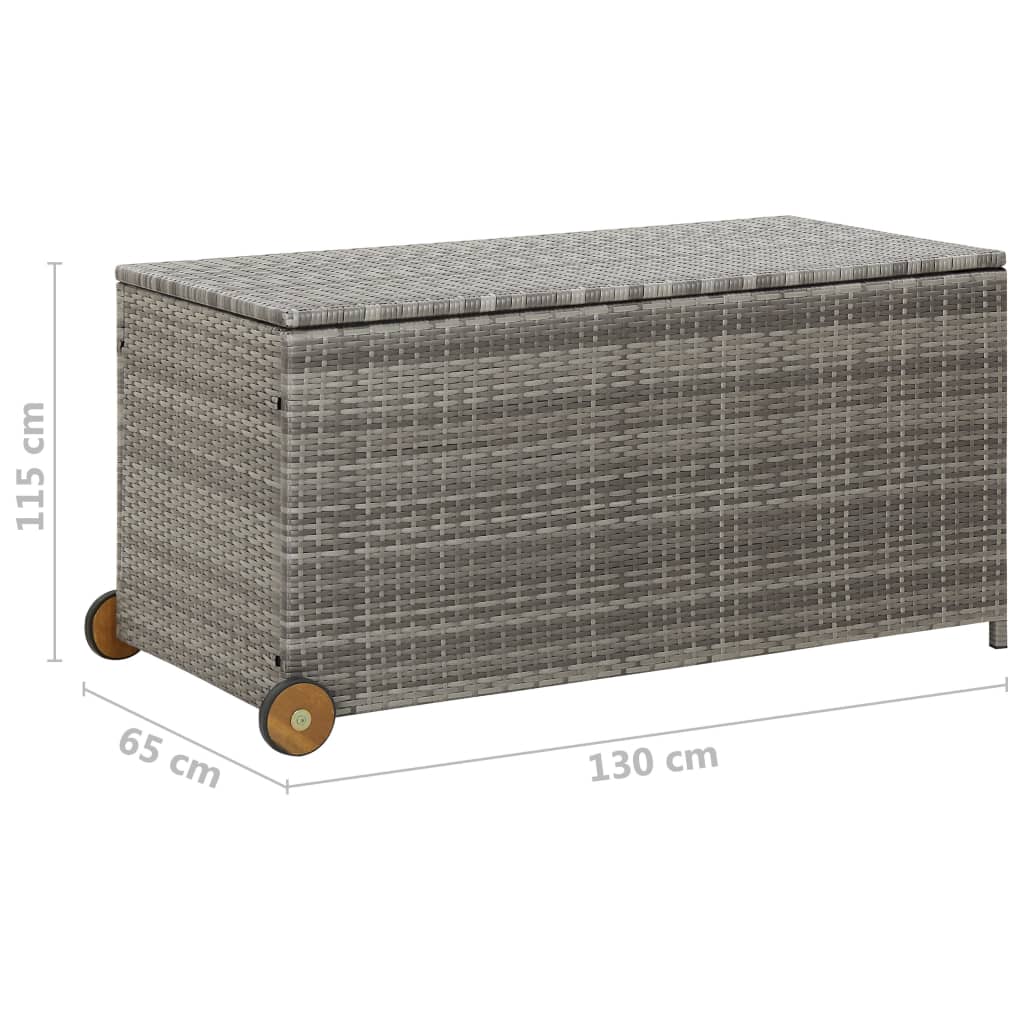 Puutarhan säilytyslaatikko v.harmaa 130x65x115 cm polyrottinki - Sisustajankoti.fi