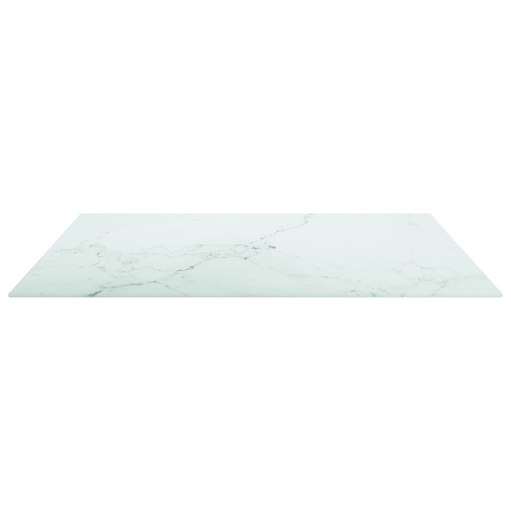 Pöytälevy valkoinen 80x80 cm 6 mm karkaistu lasi marmorikuvio - Sisustajankoti.fi