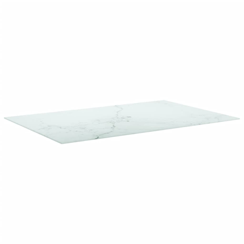 Pöytälevy valkoinen 100x62 cm 8 mm karkaistu lasi marmorikuvio - Sisustajankoti.fi