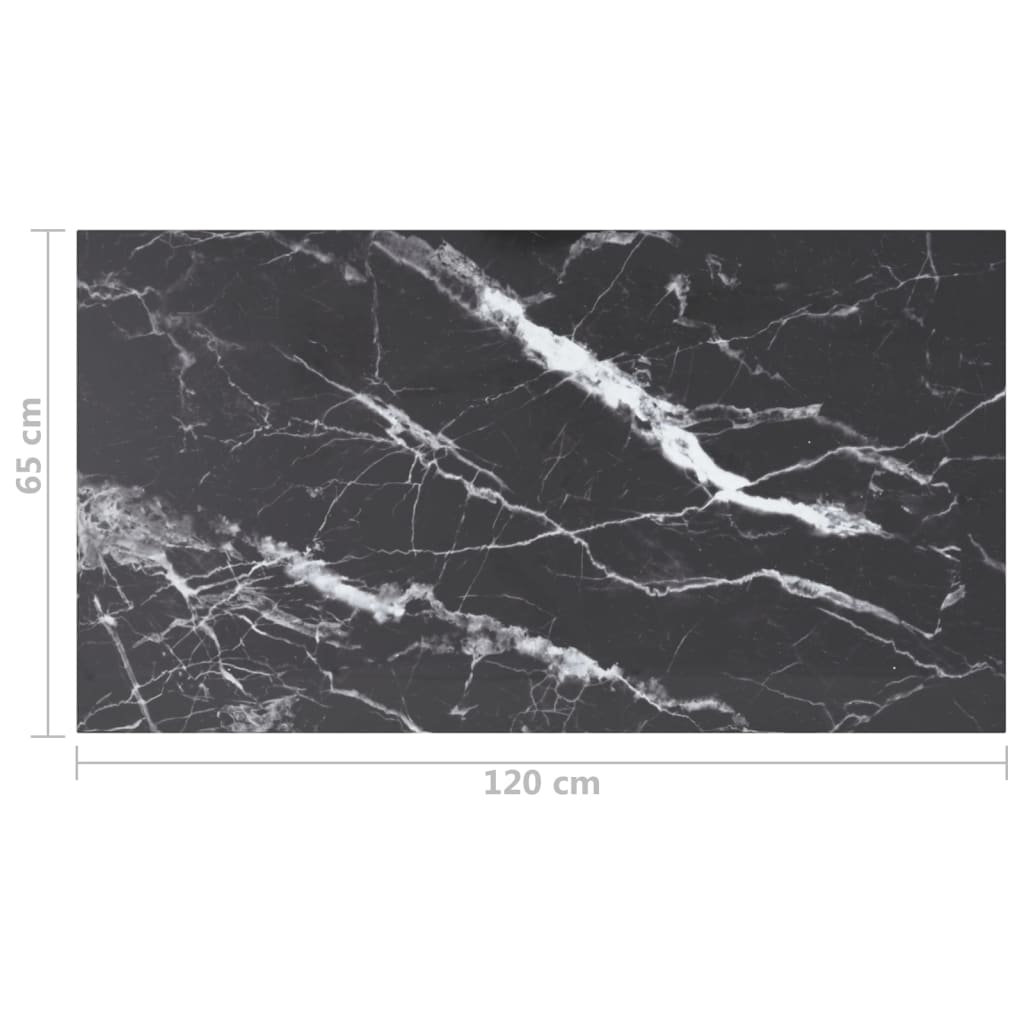 Pöytälevy musta 120x65 cm 8 mm karkaistu lasi marmorikuvio - Sisustajankoti.fi