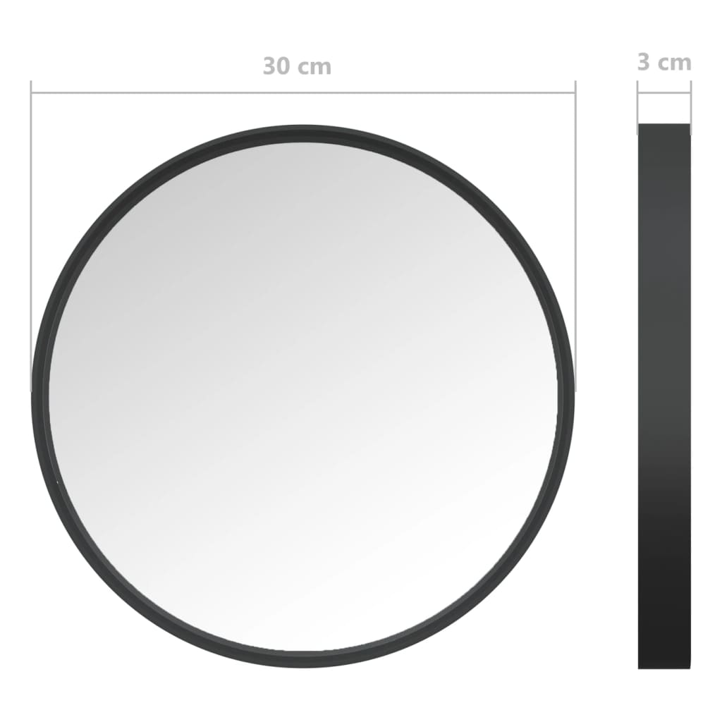 Seinäpeili 30 cm musta - Sisustajankoti.fi