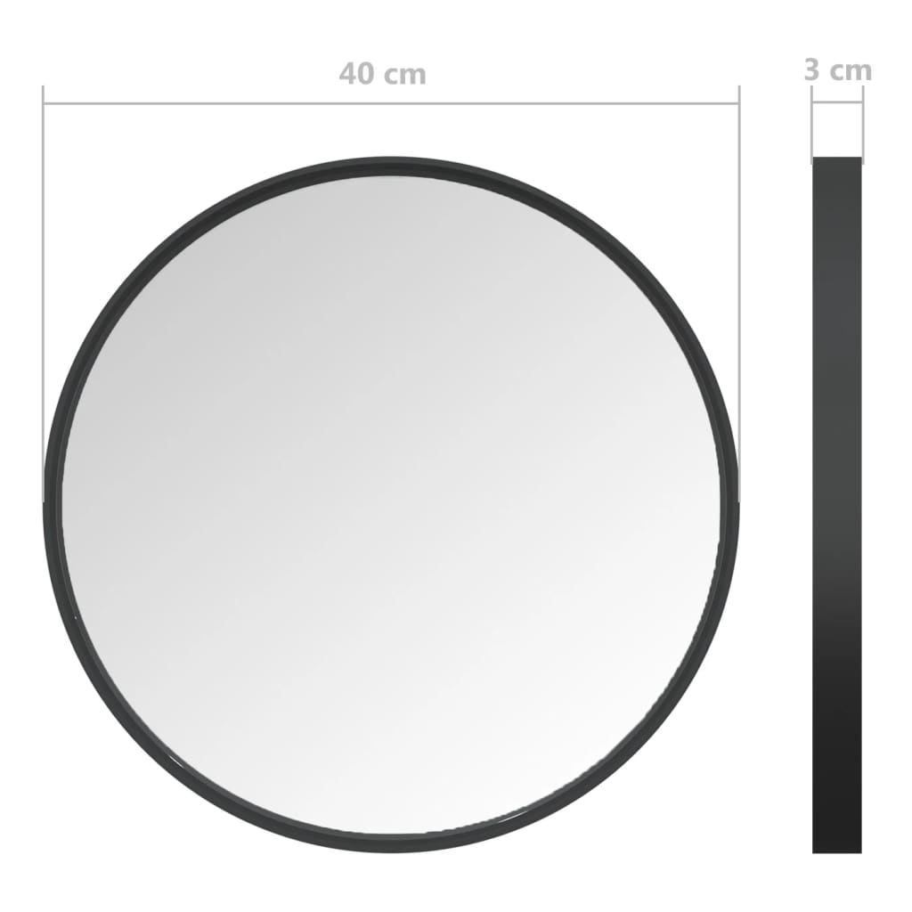 Seinäpeili 40 cm musta - Sisustajankoti.fi