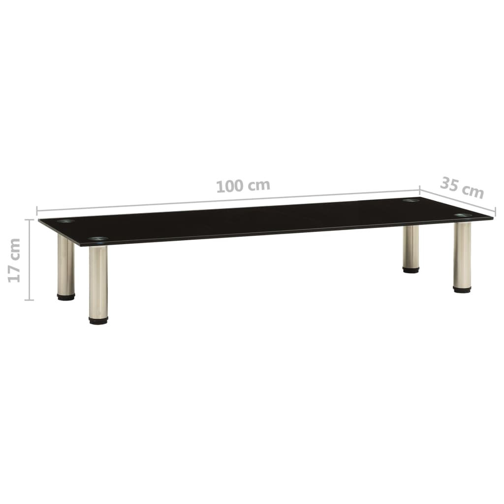 TV-taso musta 100x35x17 cm karkaistu lasi - Sisustajankoti.fi